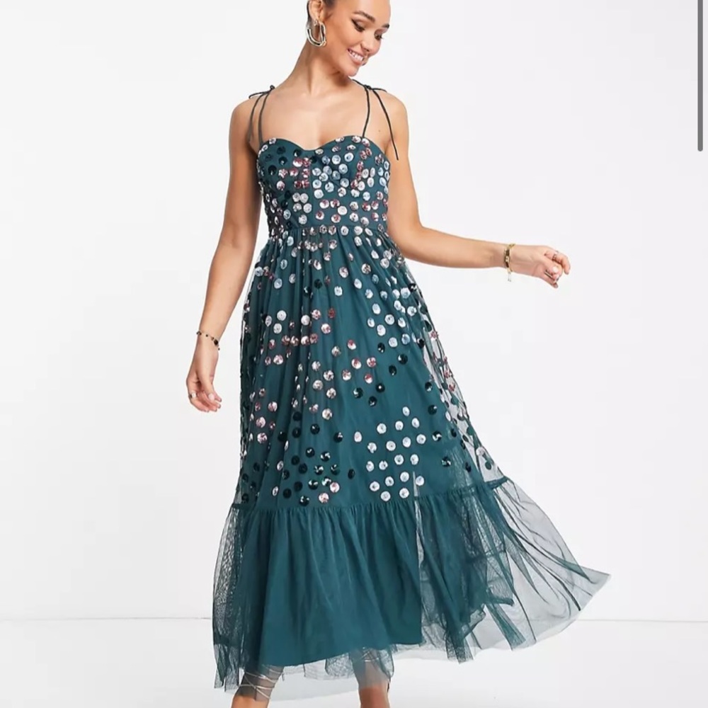 ASOS dark green maxi dress